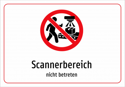 Scannerbereich - nicht betreten