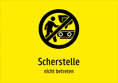 Scherstelle - nicht betreten