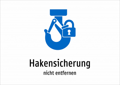 Hakensicherung - nicht entfernen