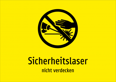 Sicherheitslaser - nicht verdecken