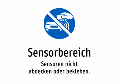 Sensorbereich - Sensoren nicht abdecken oder bekleben.