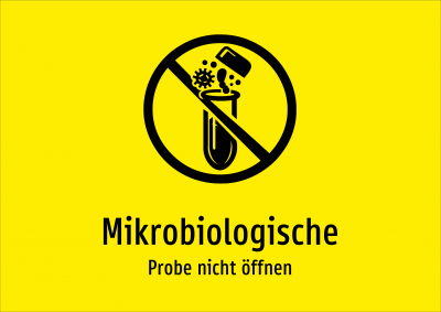 Mikrobiologische - Probe nicht öffnen
