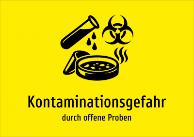 Kontaminationsgefahr - durch offene Proben