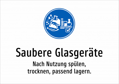 Saubere Glasgeräte - Nach Nutzung spülen, trocknen, passend lagern.