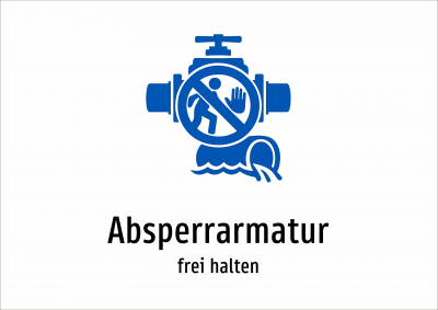 Absperrarmatur - frei halten