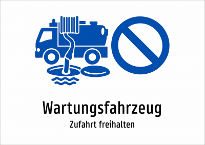 Wartungsfahrzeug - Zufahrt freihalten