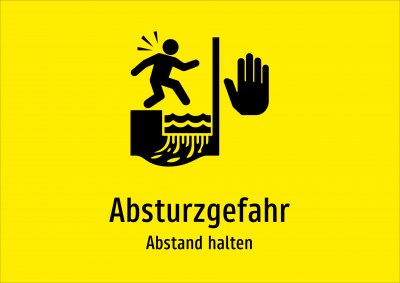 Absturzgefahr - Abstand halten