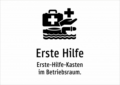 Erste Hilfe - Erste-Hilfe-Kasten im Betriebsraum.