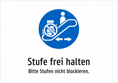 Stufe frei halten - Bitte Stufen nicht blockieren.
