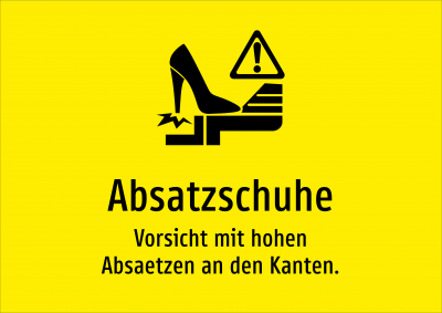 Absatzschuhe - Vorsicht mit hohen Absaetzen an den Kanten.