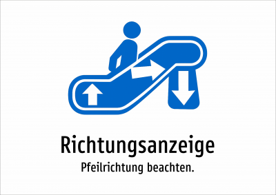 Richtungsanzeige - Pfeilrichtung beachten.
