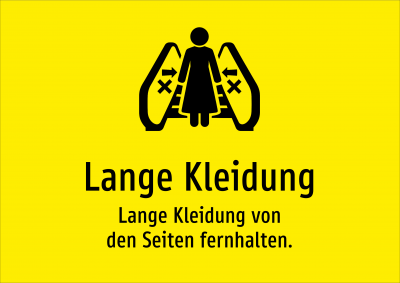 Lange Kleidung - Lange Kleidung von den Seiten fernhalten.