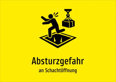 Absturzgefahr - an Schachtöffnung