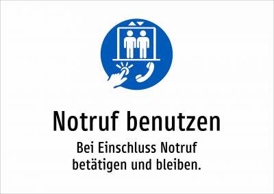Notruf benutzen - Bei Einschluss Notruf betätigen und bleiben.