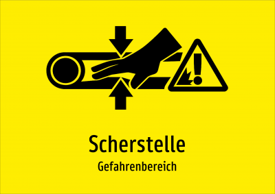 Scherstelle - Gefahrenbereich