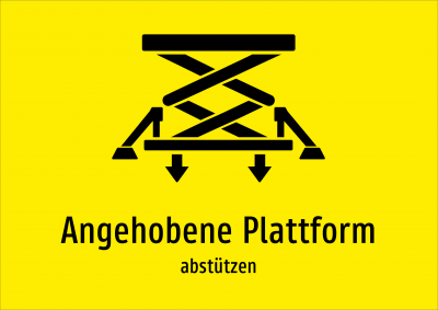 Angehobene Plattform - abstützen