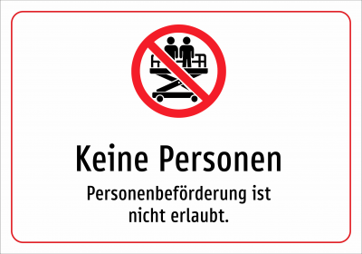 Keine Personen - Personenbeförderung ist nicht erlaubt.