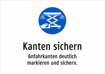 Kanten sichern - Anfahrkanten deutlich markieren und sichern.