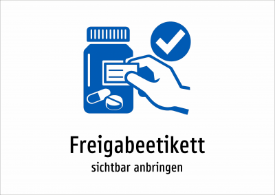 Freigabeetikett - sichtbar anbringen