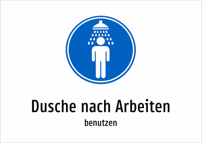 Dusche nach Arbeiten - benutzen