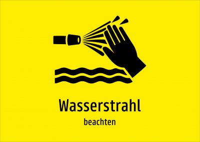 Wasserstrahl - beachten