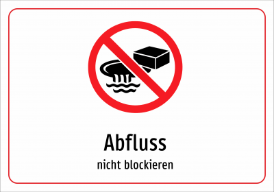 Abfluss - nicht blockieren