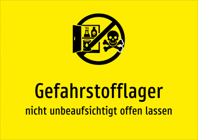 Gefahrstofflager - nicht unbeaufsichtigt offen lassen
