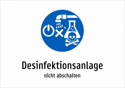 Desinfektionsanlage - nicht abschalten