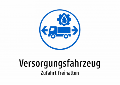 Versorgungsfahrzeug - Zufahrt freihalten