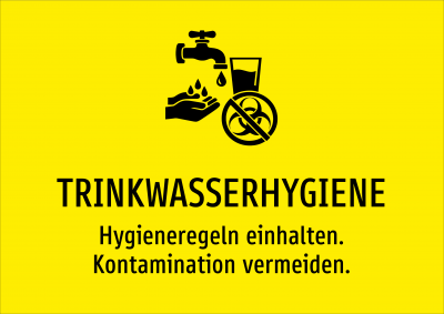TRINKWASSERHYGIENE - Hygieneregeln einhalten. Kontamination vermeiden.