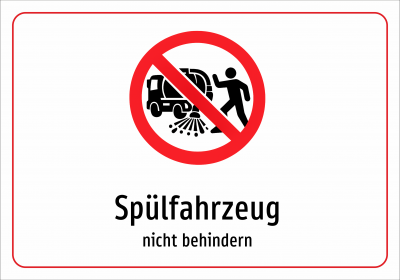 Spülfahrzeug - nicht behindern