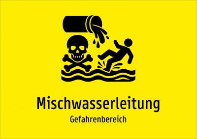 Mischwasserleitung - Gefahrenbereich