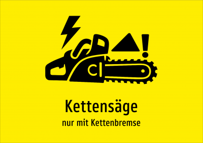 Kettensäge - nur mit Kettenbremse
