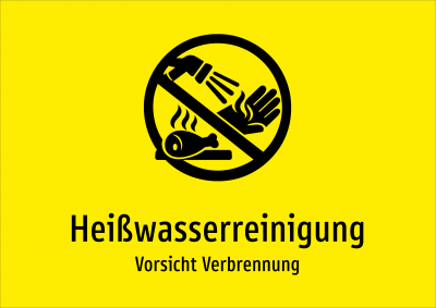 Heißwasserreinigung - Vorsicht Verbrennung