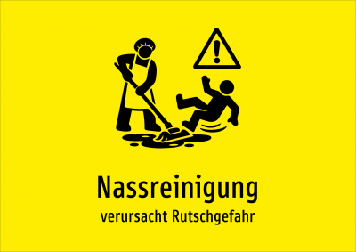 Nassreinigung - verursacht Rutschgefahr