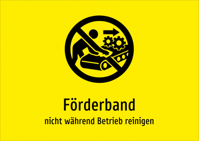 Förderband - nicht während Betrieb reinigen