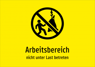 Arbeitsbereich - nicht unter Last betreten