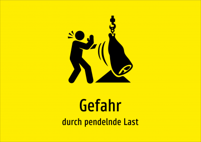 Gefahr - durch pendelnde Last