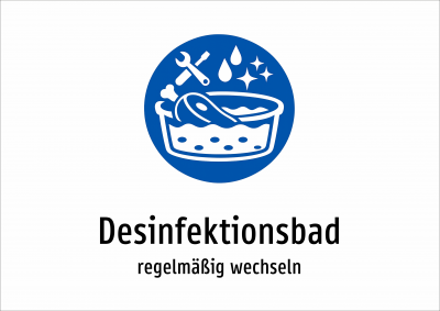 Desinfektionsbad - regelmäßig wechseln