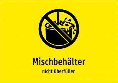 Mischbehälter - nicht überfüllen