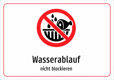 Wasserablauf - nicht blockieren