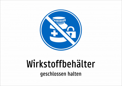 Wirkstoffbehälter - geschlossen halten
