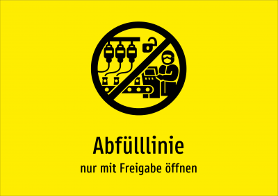 Abfülllinie - nur mit Freigabe öffnen