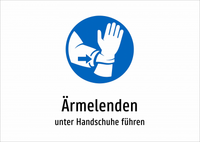 Ärmelenden - unter Handschuhe führen