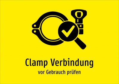 Clamp Verbindung - vor Gebrauch prüfen