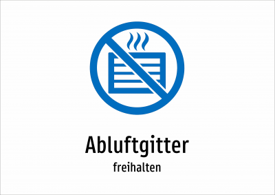Abluftgitter - freihalten