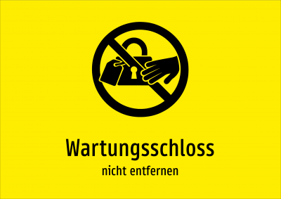 Wartungsschloss - nicht entfernen