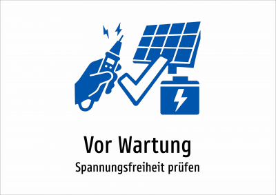 Vor Wartung - Spannungsfreiheit prüfen