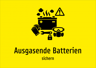 Ausgasende Batterien - sichern