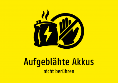 Aufgeblähte Akkus - nicht berühren